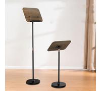 Pupitre réglable en bois pour église, école et bureau - Support au sol avec surface inclinée et rebord pour présentations, conférences et discours