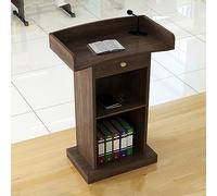 Pupitre réglable marron avec support de conférence verrouillable pour concerts en t services de culte Caractéristiques : plaque de déflecteur pour une meilleure distributions sonores