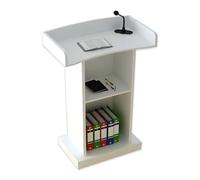 Pupitre Vertical En Bois Blanc,Petit Bureau D'accueil,Pupitre D'église Et Pupitre Avec Plateforme De Rangement,Idéal For Salle De Classe, Mariage(White)