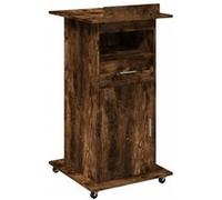 Pupitre vidaXL avec roues et tiroir Chêne fumé Bois d’ingénierie 848028 G