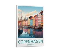 PuPLuM Affiches de voyage vintage Copenhague Danemark - 40 x 60 cm - Décoration murale pour salon
