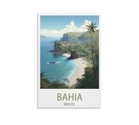 PuPLuM Bahia Brazil - Affiches de voyage vintage sur toile pour décoration d'intérieur : montagnes, 40 x 60 cm