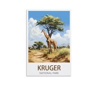 PuPLuM Kruger - Affiches murales vintage sur toile pour décoration d'intérieur : parc national, girafe (20 x 30 cm)
