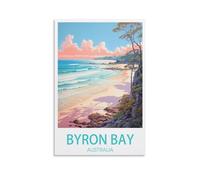 PuPLuM Poster vintage sur toile pour décoration d'intérieur : Australie Byron Bay (20 x 30 cm)