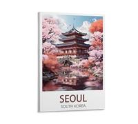PuPLuM Poster vintage sur toile pour décoration d'intérieur : Séoul Corée du Sud, paysage 20 x 30 cm