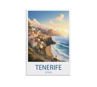 PuPLuM Tenerife Espagne Poster vintage sur toile pour décoration d'intérieur, salon, 30 x 45 cm