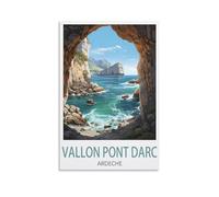 PuPLuM Vallon - Affiches de voyage vintage Pont d'Ardèche - Affiches sur toile pour décoration d'intérieur : salon, 30 x 45 cm