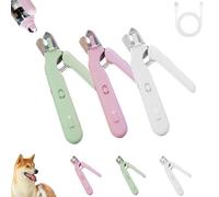 Pupnourish Nail Clippers Trimmer, 2-in-1 Rechargeable Nail Clippers with Light and Dust Cover, Built-in Grinding Stone Makes Grinding Safer, Suitable for Dogs and Cats (3Pcs)