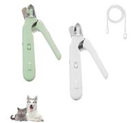 Pupnourish Nail Trimmer, 2 in 1 Nail Clipper and Grinder with Light, the Safe Electric Dog Clippers, Suitable for All Body Types (green+white)
