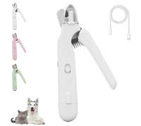 Pupnourish Nail Trimmer, 2 in 1 Nail Clipper and Grinder with Light, the Safe Electric Dog Clippers, Suitable for All Body Types (white)