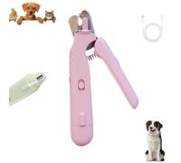 Pupnourish Nail Trimmer, Pupnourish Nail Clippers, Dog Nails Trimmer with Light and Guard, Quiet Waterproof Nails Trimmers for Dogs with Grinder, Suitable for All Body Types (Pink)