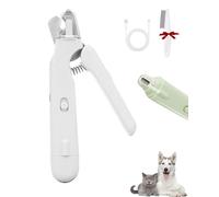 Pupnourish Nail Trimmer - The Safetrim Pup Nourish, Dog Nail Trimmer with Light and Guard, Quiet Waterproof Nail Trimmers for Dogs with Grinder, Suitable for All Body Types (white)
