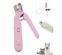 Pupnourish Nail Trimmer - The Safetrim Pup Nourish, Dog Nail Trimmer with Light and Guard, Quiet Waterproof Nail Trimmers for Dogs with Grinder, Suitable for All Body Types (pink)