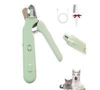 Pupnourish Nail Trimmer - The Safetrim Pup Nourish, Dog Nail Trimmer with Light and Guard, Quiet Waterproof Nail Trimmers for Dogs with Grinder, Suitable for All Body Types (green)