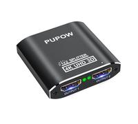 Pupow Splitter HDMI 4K, Switch HDMI Aluminium Repartiteur hdmi 1 Entrée 2 Sorties, Duplicateur Hdmi Affichage Simultané, 4K@60HZ Splitter 3D UHD 1080P, pour Xbox PS3 PS4 Lecteur Blu-Ray HDTV