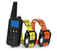 PupPal 800 Mètre Collier de Dressage pour Chien, Collier Imperméable à l'eau de Chien d'entraînement à Distance avec 99 Niveaux de Chocs et Vibrations et la lumière de LED, Rechargeable (2 Récepteur)