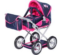 Puppenwagen Ruby - cœurs volants bleu rose