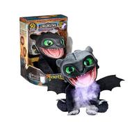 Famosa Peluche marionnette électronique Real FX Toothless 30 cm, 50 réactions et sons, Gris