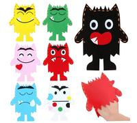 Puppets à Doigts, marionnettes à Main Monstre, 7pcs tristesse émotionnelle en Peluche de Doigt, marionnette de Monstre en Tissu Non tissé, marionnette de Chaussette à Apprentissage précoce pour Les f