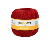 Puppets Fil à Crochet, Coton, 4321, Rouge, Set de 50 Pièces