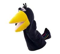 Puppets Hand Kids - Peluche Crow Puppet Toy | Puppets d'animaux rembourrés | Mains d'animaux en peluche douce pour narration, de rôle, théâtre éducatif, spectacle interactif
