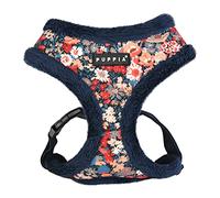 Puppia Dog Harness for small and medium dogs - GIANNI HARNESS A - adjustable und comfortable, Navy Blue
