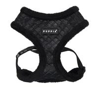 Puppia Douglas Harnais d'hiver Chaud pour Chien Motif Diamant Poitrine réglable pour Chiens de Petite et Moyenne Taille Noir Taille L