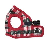 Puppia Festive Gilet Harnais pour Chien Chaud d'hiver à Carreaux pour Chiens de Petite et Moyenne Taille, Rouge, Taille XL