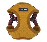 Puppia Irvin Comfort Harnais d'hiver Chaud pour Chien Motif Diamant Tour de Cou et Poitrine réglables pour Chiens de Petite et Moyenne Taille, Moutarde, Taille S