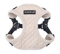 Puppia Irvin Comfort Harnais d'hiver Chaud pour Chien Motif Diamant Tour de Cou et Poitrine réglables pour Chiens de Petite et Moyenne Taille Crème Taille S