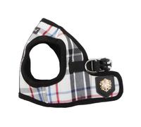 Puppia Junior - Harnais Petit Chien à Carreaux - Gilet Souple - Convient également aux Chiots - Harnais Anti Traction pour Chien, Noir, XS