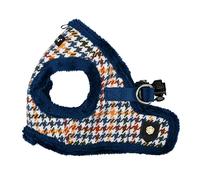 Puppia Kent Harnais d’Hiver à Enfiler, Chaud, Motif Pied-de-Poule, pour Chiens de Petite et Moyenne Taille, Bleu, Taille L