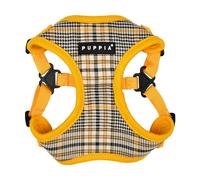 Puppia Lucas Harnais confortable pour chien C (Step-in) - Motif à carreaux tendance - Printemps et été - Pour chiens de petite et moyenne taille - Jaune - Taille L