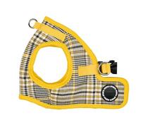 Puppia Lucas Harnais pour chien B (Step-in) Harnais tendance à carreaux pour printemps et été pour chiens de petite et moyenne taille, jaune, taille L