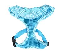 Puppia Vivien Harnais Petit Chien - léger et Super Doux en Plusieurs couleurss - Bordures à Carreaux - Harnais Anti Traction pour Chien, Bleu Ciel, S