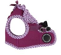 Puppia Vivien Harnais pour Chien - Réglable et très Doux - Bords à Carreaux - Peut également Servir de Harnais pour Chiots - Harnais Anti-déformation pour Chien, Violet, M