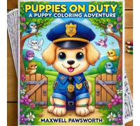 Puppies On Duty: Super Cute and Adorable Coloring Book For Adults & Teens - 50 Coloring Pages to Spark Creativity, Relaxation, Mindfulness & Stress-Relief