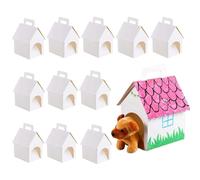 Puppy Adoption Favor Boxes - 12 Pack House Shape | Portable Goodie Bag