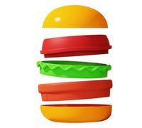 Puppy Bowl de mangeoire lent, bol à chiens de mangeoire lent, Feeder lent de chien, 5 en 1 Hamburger Design Interactive Maze de traitement de gâteau jouet pour le distributeur pour ballonnement Arrête