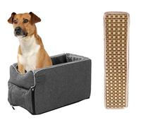 Puppy Car Seat Bed | Center Console Dog Booster Seat with Non-Slip Design | Portable Armrest Dog Car Seat with Cooling Mat for Small Dogs | Safe Travel Pet Seat for Cars and SUVs