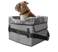 Puppy Car Seat Plush Washable Portable Booster Carrier | Dog Bed Car with Storage Pockets for Under 25 Lbs Cat Vehicle Travel Back Front Center Road Trip Winter