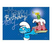 Puppy Carte postale Les Schtroumpfs, Happy Birthday (15x10cm)