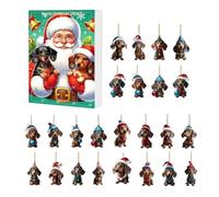 Puppy Christmas Countdown 2D Acrylic Ornament For Tree Car Backpack | Adorable Dog Design For Tracking Holiday Days On Trees, Bags, Or . Lightweight And Shatterproof For Easy Use.