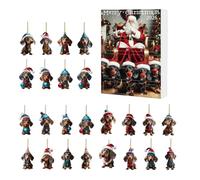Puppy Christmas Countdown 2D Acrylic Ornament For Tree Car Backpack | Adorable Dog Design For Tracking Holiday Days On Trees, Bags, Or . Lightweight And Shatterproof For Easy Use.