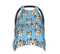 Puppy Corgi Housses de siège auto pour bébé à imprimé mignon, housse d'allaitement, housse d'allaitement, housse de poussette, auvent multi-usage pour siège auto pour bébé, garçons et filles
