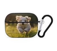 Puppy Crossing The Grass Étui de protection antichoc pour Airpods Pro avec mousqueton anti-chute pour Airpods Pro 2ème génération Noir