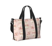 Puppy Crown Sac de sport de voyage rose et blanc pour femme, article personnel pour la nuit, le week-end, le sport, le sport pour homme et femme