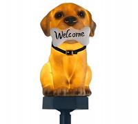 Puppy de lampe de jardin à LED solaire Bienvenue 41cm 2W