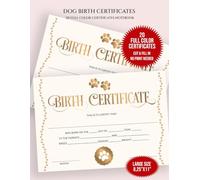 Puppy / Dog Birth Certificate: Dog Birth Certificate for New Puppy | Dog Kennel Certificate in Full Color | 20 Premium Designed Birth Certificates for Dogs | Dog Breeder Birth Forms