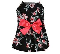 Puppy Dog Dress Summer Pet Tutu for Small Medium Dogs Puppy Clothes Girl Dog Skirt Outfit Apparel Greyhound Manteau pour chien (Noir, L)